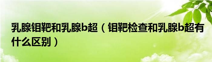 乳腺鉬靶和乳腺b超（鉬靶檢查和乳腺b超有什么區(qū)別）