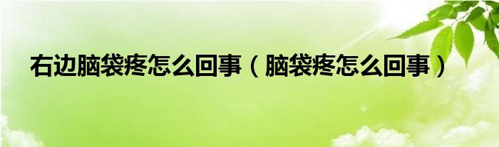 右邊腦袋疼怎么回事（腦袋疼怎么回事）