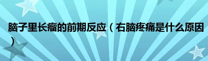 腦子里長瘤的前期反應(yīng)（右腦疼痛是什么原因）