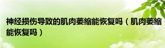 神經(jīng)損傷導(dǎo)致的肌肉萎縮能恢復(fù)嗎（肌肉萎縮能恢復(fù)嗎）