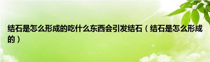 結(jié)石是怎么形成的吃什么東西會(huì)引發(fā)結(jié)石（結(jié)石是怎么形成的）