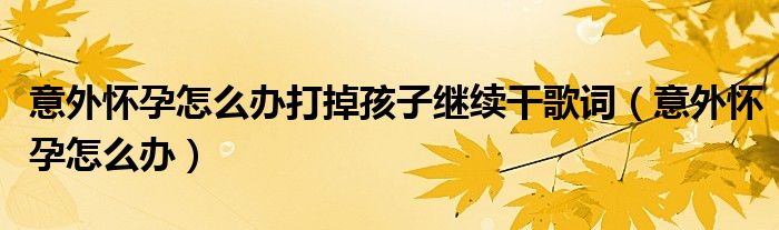 意外懷孕怎么辦打掉孩子繼續(xù)干歌詞（意外懷孕怎么辦）