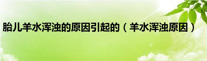 胎兒羊水渾濁的原因引起的（羊水渾濁原因）