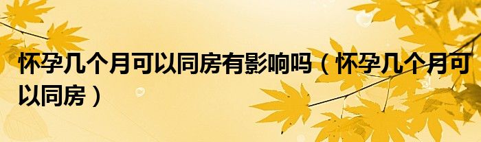 懷孕幾個(gè)月可以同房有影響嗎（懷孕幾個(gè)月可以同房）