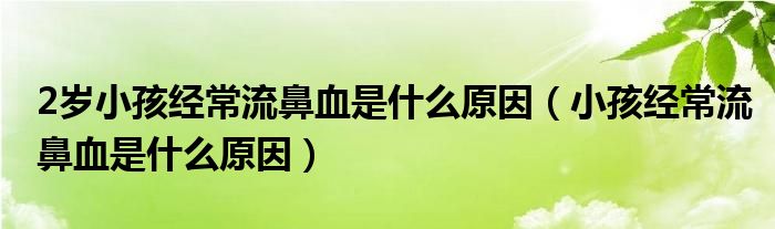 2歲小孩經常流鼻血是什么原因（小孩經常流鼻血是什么原因）