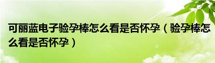 可麗藍(lán)電子驗(yàn)孕棒怎么看是否懷孕（驗(yàn)孕棒怎么看是否懷孕）