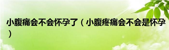 小腹痛會(huì)不會(huì)懷孕了（小腹疼痛會(huì)不會(huì)是懷孕）