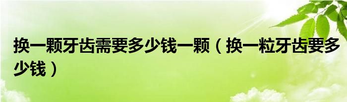 換一顆牙齒需要多少錢一顆（換一粒牙齒要多少錢）