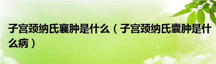 子宮頸納氏襄腫是什么（子宮頸納氏囊腫是什么?。? /></span>
		<span id=