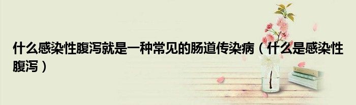 什么感染性腹瀉就是一種常見的腸道傳染?。ㄊ裁词歉腥拘愿篂a）