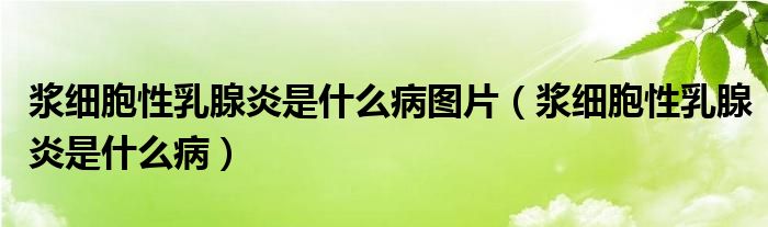 漿細(xì)胞性乳腺炎是什么病圖片（漿細(xì)胞性乳腺炎是什么病）