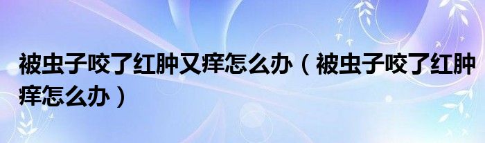 被蟲子咬了紅腫又癢怎么辦（被蟲子咬了紅腫癢怎么辦）