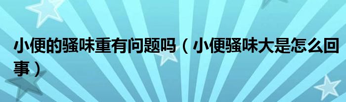 小便的騷味重有問題嗎（小便騷味大是怎么回事）