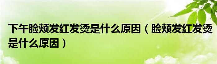 下午臉頰發(fā)紅發(fā)燙是什么原因（臉頰發(fā)紅發(fā)燙是什么原因）