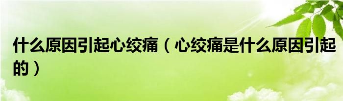 什么原因引起心絞痛（心絞痛是什么原因引起的）