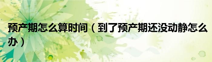 預(yù)產(chǎn)期怎么算時(shí)間（到了預(yù)產(chǎn)期還沒動(dòng)靜怎么辦）