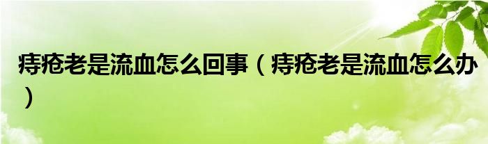 痔瘡老是流血怎么回事（痔瘡老是流血怎么辦）