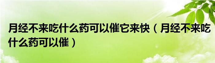 月經(jīng)不來吃什么藥可以催它來快（月經(jīng)不來吃什么藥可以催）