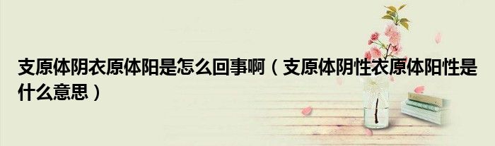 支原體陰衣原體陽是怎么回事?。ㄖгw陰性衣原體陽性是什么意思）