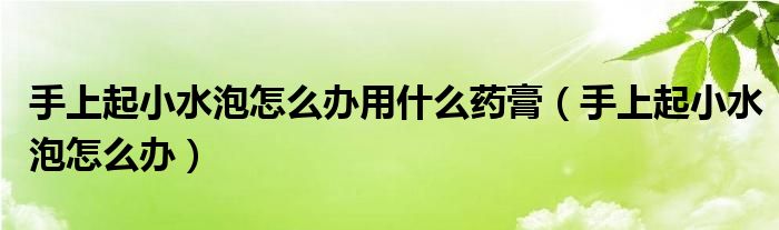 手上起小水泡怎么辦用什么藥膏（手上起小水泡怎么辦）