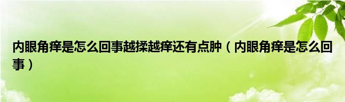 內(nèi)眼角癢是怎么回事越揉越癢還有點(diǎn)腫（內(nèi)眼角癢是怎么回事）