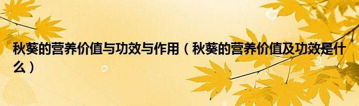 秋葵的營養(yǎng)價值與功效與作用（秋葵的營養(yǎng)價值及功效是什么）