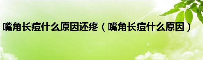 嘴角長(zhǎng)痘什么原因還疼（嘴角長(zhǎng)痘什么原因）