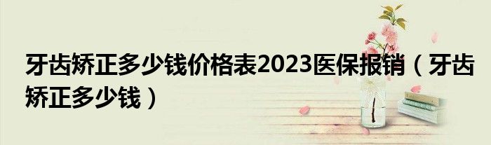 牙齒矯正多少錢價格表2023醫(yī)保報銷（牙齒矯正多少錢）