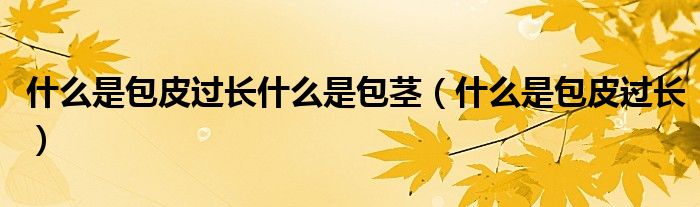 什么是包皮過長(zhǎng)什么是包莖（什么是包皮過長(zhǎng)）