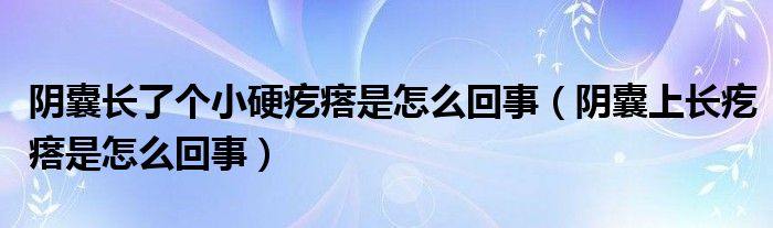 陰囊長了個(gè)小硬疙瘩是怎么回事（陰囊上長疙瘩是怎么回事）