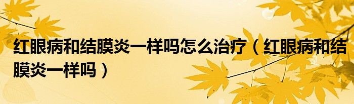 紅眼病和結(jié)膜炎一樣嗎怎么治療（紅眼病和結(jié)膜炎一樣嗎）