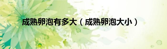 成熟卵泡有多大（成熟卵泡大?。?class='thumb lazy' /></a>
		    <header>
		<h2><a  href=