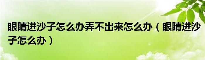 眼睛進沙子怎么辦弄不出來怎么辦（眼睛進沙子怎么辦）