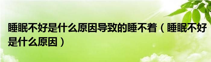 睡眠不好是什么原因?qū)е碌乃恢ㄋ卟缓檬鞘裁丛颍?class='thumb lazy' /></a>
		    <header>
		<h2><a  href=