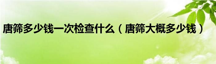 唐篩多少錢一次檢查什么（唐篩大概多少錢）