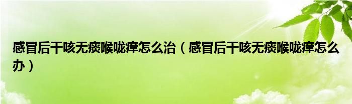 感冒后干咳無(wú)痰喉嚨癢怎么治（感冒后干咳無(wú)痰喉嚨癢怎么辦）