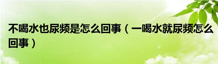 不喝水也尿頻是怎么回事（一喝水就尿頻怎么回事）