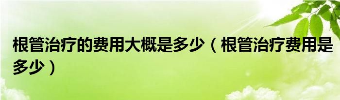 根管治療的費用大概是多少（根管治療費用是多少）