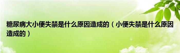 糖尿病大小便失禁是什么原因造成的（小便失禁是什么原因造成的）