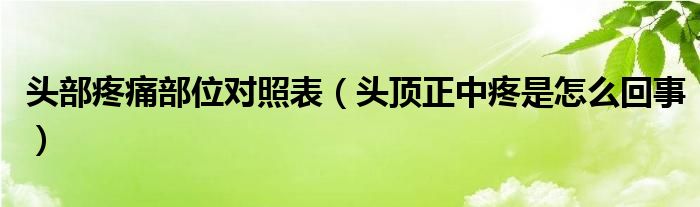 頭部疼痛部位對照表（頭頂正中疼是怎么回事）