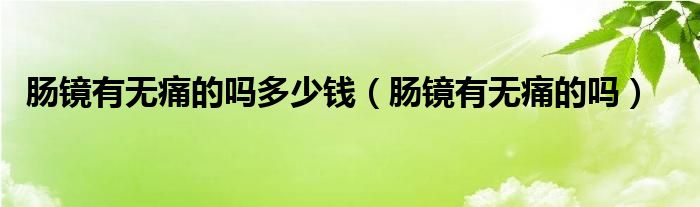 腸鏡有無(wú)痛的嗎多少錢(qián)（腸鏡有無(wú)痛的嗎）