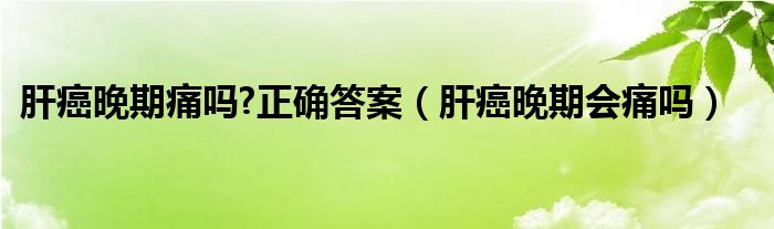 肝癌晚期痛嗎?正確答案（肝癌晚期會痛嗎）