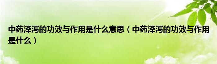 中藥澤瀉的功效與作用是什么意思（中藥澤瀉的功效與作用是什么）