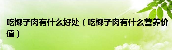 吃椰子肉有什么好處（吃椰子肉有什么營(yíng)養(yǎng)價(jià)值）