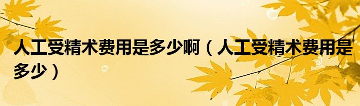 人工受精術(shù)費用是多少?。ㄈ斯な芫g(shù)費用是多少）